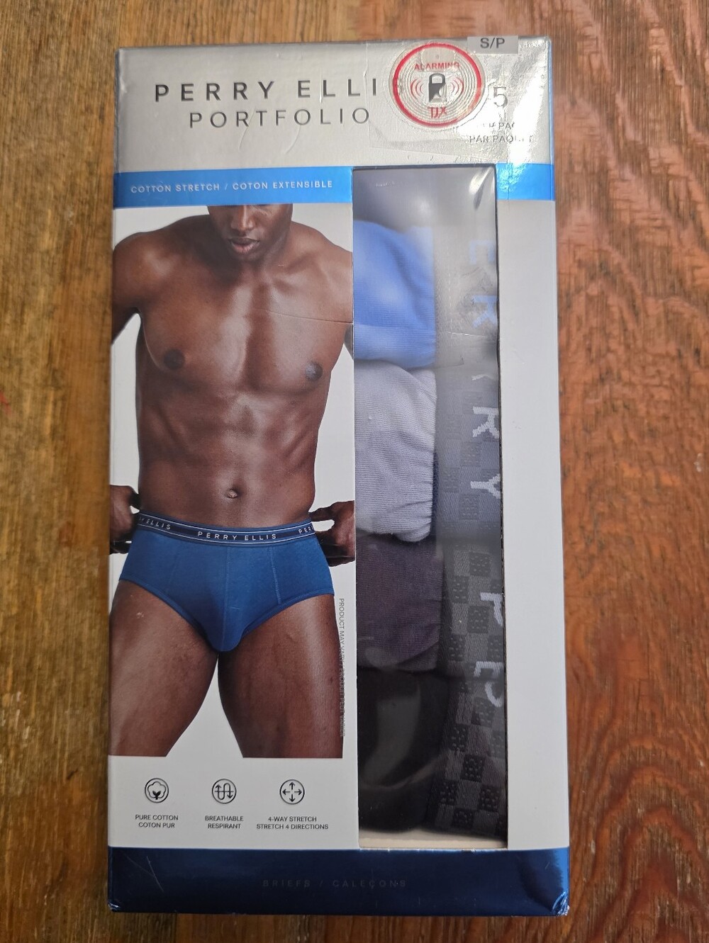Perry Ellis Men's Briefs Pack - Blue, Gray, Black 5-Pack